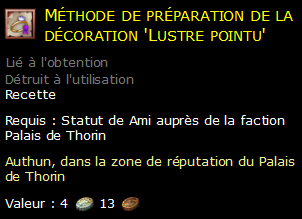 Méthode de préparation de la décoration 'Lustre pointu'