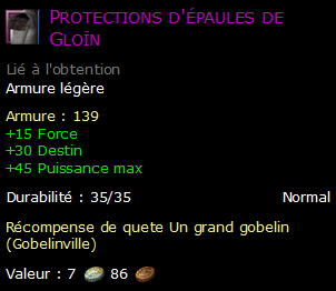 Protections d'épaules de Gloïn