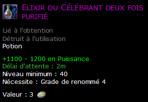 Elixir du Célébrant deux fois purifié