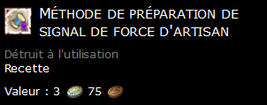 Méthode de préparation de signal de force d'artisan