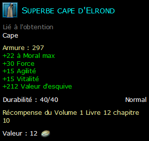 Superbe cape d'Elrond