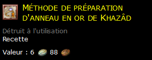 Méthode de préparation d'anneau en or de Khazâd