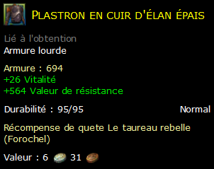 Plastron en cuir d'élan épais