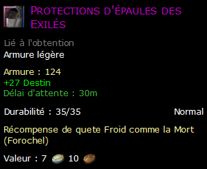 Protections d'épaules des Exilés