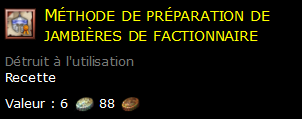 Méthode de préparation de jambières de factionnaire