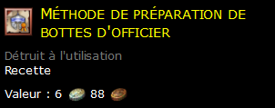 Méthode de préparation de bottes d'officier