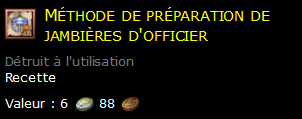 Méthode de préparation de jambières d'officier