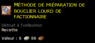 Méthode de préparation de bouclier lourd de factionnaire