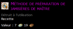 Méthode de préparation de jambières de maître