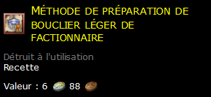 Méthode de préparation de bouclier léger de factionnaire