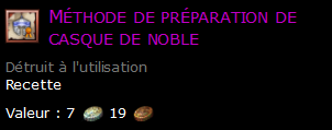 Méthode de préparation de casque de noble