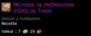 Méthode de préparation d'épée de Thain