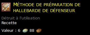 Méthode de préparation de hallebarde de défenseur