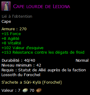 Cape lourde de Leijona