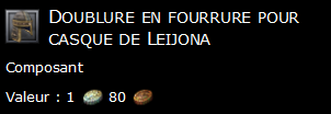 Doublure en fourrure pour casque de Leijona