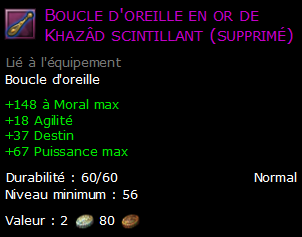 Boucle d'oreille en or de Khazâd scintillant (supprimé)