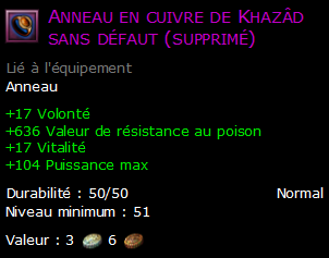 Anneau en cuivre de Khazâd sans défaut (supprimé)