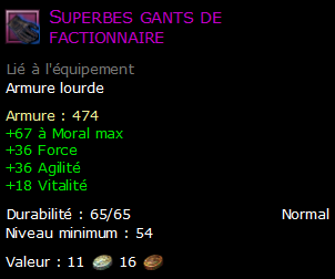 Superbes gants de factionnaire