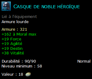 Casque de noble héroïque