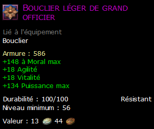 Bouclier léger de grand officier