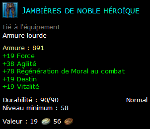 Jambières de noble héroïque