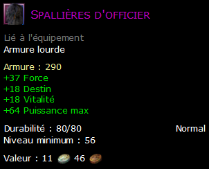 Spallières d'officier