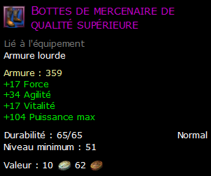 Bottes de mercenaire de qualité supérieure