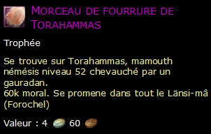 Morceau de fourrure de Torahammas