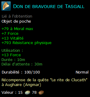 Don de bravoure de Tasgall