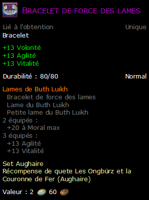 Bracelet de force des lames