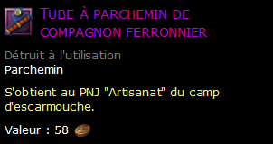 Tube à parchemin de compagnon ferronnier