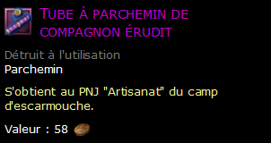 Tube à parchemin de compagnon érudit