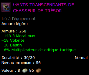 Gants transcendants de chasseur de trésor