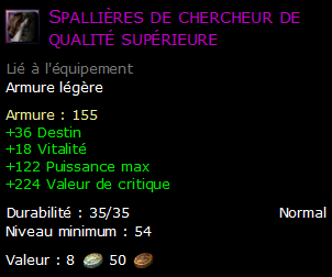 Spallières de chercheur de qualité supérieure