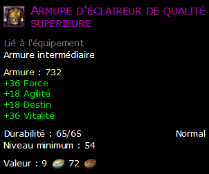 Armure d'éclaireur de qualité supérieure