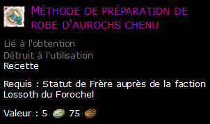 Méthode de préparation de robe d'aurochs chenu