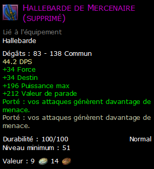 Hallebarde de Mercenaire (supprimé)