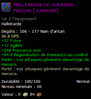 Hallebarde de guerrier précise (supprimé)