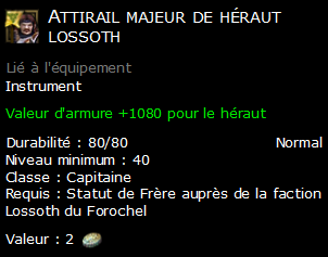 Attirail majeur de héraut lossoth