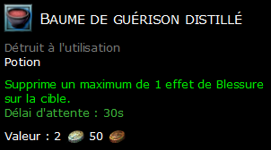 Baume de guérison distillé