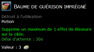 Baume de guérison imprégné