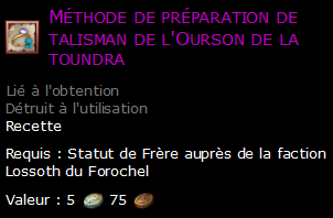 Méthode de préparation de talisman de l'Ourson de la toundra