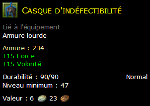 Casque d'indéfectibilité