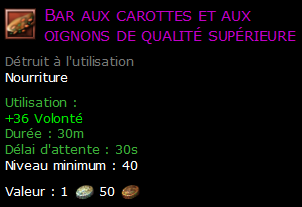 Bar aux carottes et aux oignons de qualité supérieure