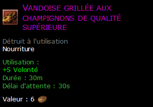 Vandoise grillée aux champignons de qualité supérieure