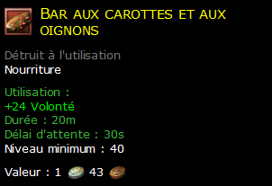 Bar aux carottes et aux oignons