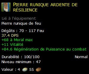 Pierre runique ardente de résilience