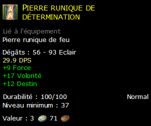 Pierre runique de détermination