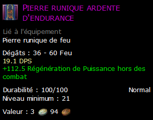 Pierre runique ardente d'endurance