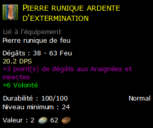 Pierre runique ardente d'extermination